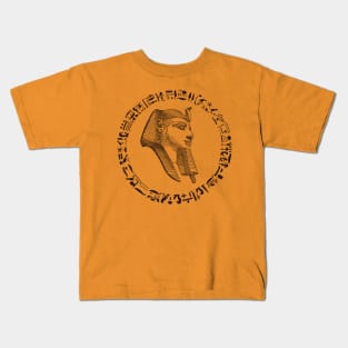 Brown Ancient Pharao mask with hieroglyphics Kids T-Shirt